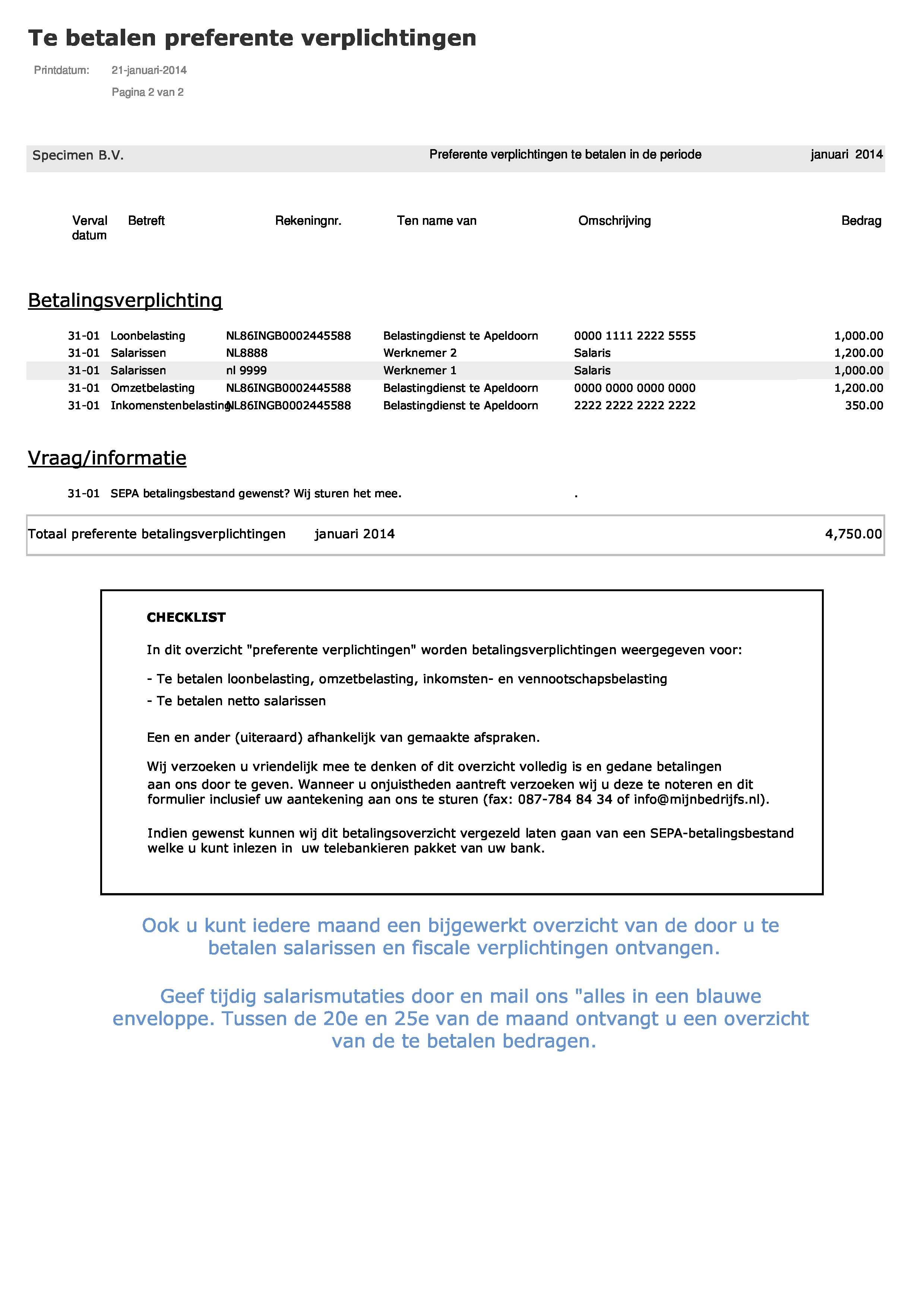 preferente betalingsverplichtingen