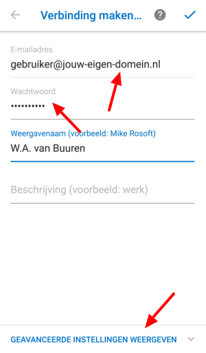 Klik op 'Geavanceerde instellingen' weergeven