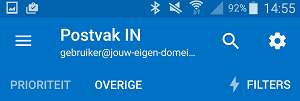 De mail wordt gesynchroniseerd