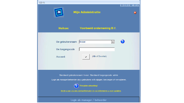 Login boekhoudprogramma